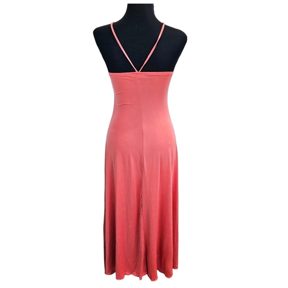 Sincerely Jules Coral Strappy Cutout Midi Dress Large Y2K Resort Vacation 2000s - Picture 5 of 14